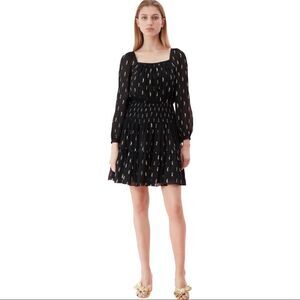 Rebecca Taylor Silk metallic clip dress